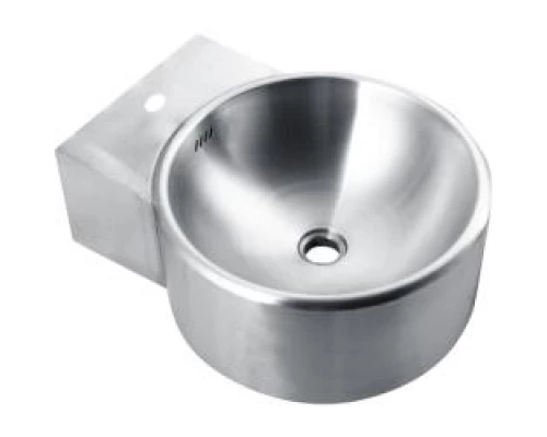 Раковина из нержавеющей стали настенная круглая с окантовкой 185x426x530 мм 13062.S, шт