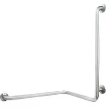 Поручень настенный правый под двумя углами 90* для людей с ограниченными возможностями, глянцевый