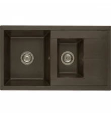 Мойка для кухни  Делия 87 870x510x218 мм, прямоуг. с крылом и доп. чашей, кофе