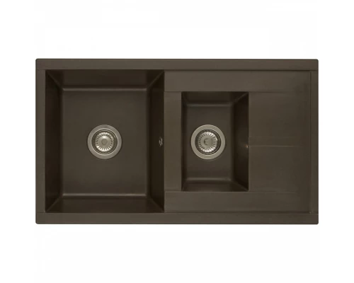 Мойка для кухни  Делия 87 870x510x218 мм, прямоуг. с крылом и доп. чашей, кофе