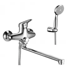 Luna Смеситель для ванны, плоск.пов.излив 350мм лейка, р/ОД, хром, LM, LM4157C