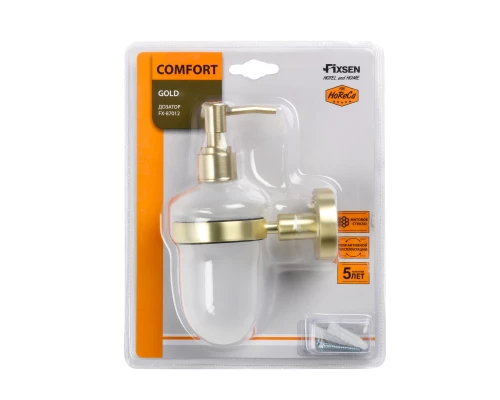 Дозатор жидкого мыла золото-сатин FIXSEN Comfort Gold FX-87012)