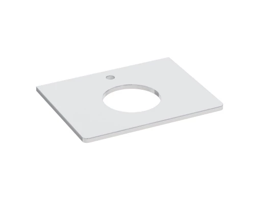 Столешница OLIVIA 65см под 1 раковину из стекла, цвет: Белый