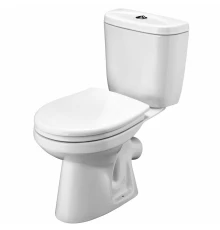 АНИМО Унитаз-компакт, косой выпуск, 2-х режимная арматура, сиденье дюропласт Soft-close. САНТЕК