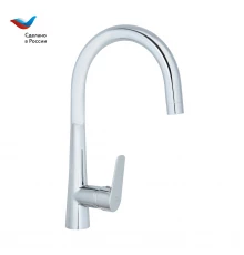 КОТТЕДЖ Смеситель для мойки с высоким изливом, одноручный, хром, СЛ-ОД-Г22, Славен