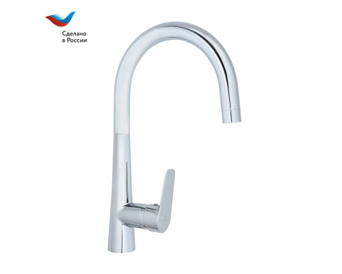 КОТТЕДЖ Смеситель для мойки с высоким изливом, одноручный, хром, СЛ-ОД-Г22, Славен