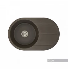 Мойка для кухни  Амира  780x500x211 мм, круглая с крылом, кофе