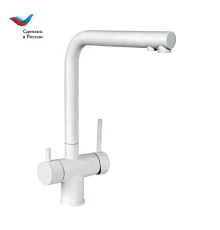 ГОРОД Смеситель для кухни с подключением к фильтру для питьевой воды, белый, СЛАВЕН, Д76