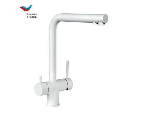 ГОРОД Смеситель для кухни с подключением к фильтру для питьевой воды, белый, СЛАВЕН, Д76