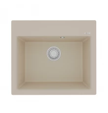 Кухонная мойка Lemark HANKA 570 врезная прямоугольная из кварцгранита, Бежевый