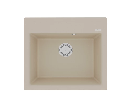 Кухонная мойка Lemark HANKA 570 врезная прямоугольная из кварцгранита, Бежевый