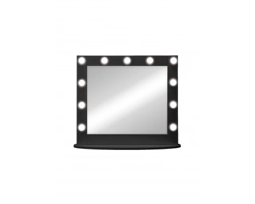 Зеркало гримерное настольное черное 11 ламп 800x700