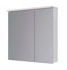 Шкаф зеркальный Lemark ZENON 80х80 см 2-х дверный, с козырьком-подсветкой, с розеткой, цвет корпуса: