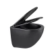 GLAZER BLACK MATT Унитаз подвесной безободковый с сиденьем микролифт,черный, LM, 9612004