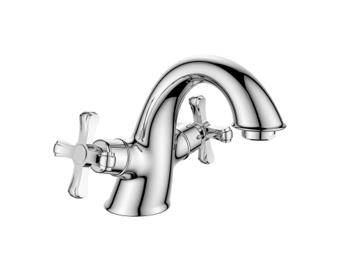 DR52 Смеситель для раковины, пов.излив 129мм, р/ДВ, хром, DR, DR52011