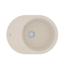 Кухонная мойка Lemark LACHA 620 врезная овальная с крылом из кварцгранита, Шампань 