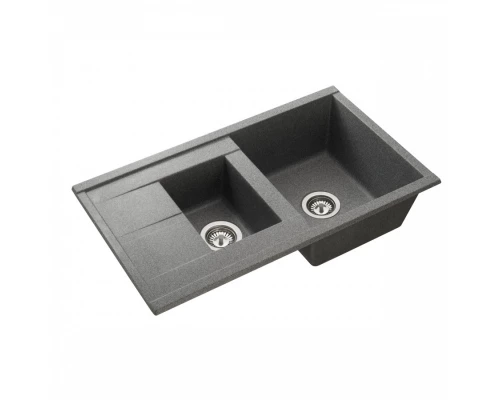 Мойка для кухни  Делия 87 870x510x218 мм, прямоуг. с крылом и доп. чашей, серый
