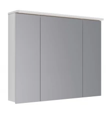 Шкаф зеркальный Lemark ZENON 100х80 см 3-х дверный, с козырьком-подсветкой, с розеткой, цвет корпуса