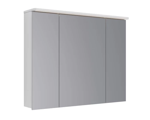 Шкаф зеркальный Lemark ZENON 100х80 см 3-х дверный, с козырьком-подсветкой, с розеткой, цвет корпуса
