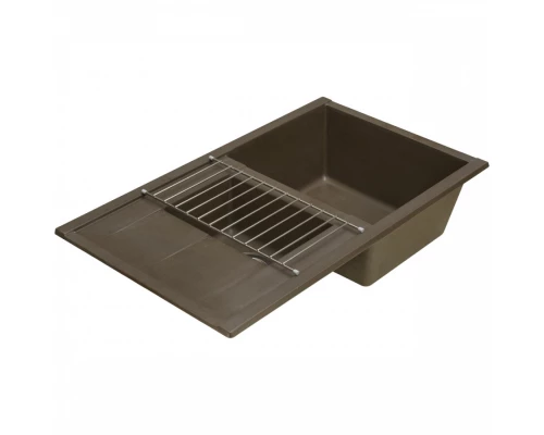 Мойка для кухни  Делия 87 870x510x218 мм, прямоуг. с крылом и доп. чашей, кофе