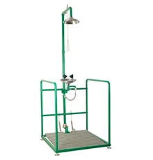 Аварийный душ с раковиной для промывки глаз из нержавеющей стали SC P730SS, шт