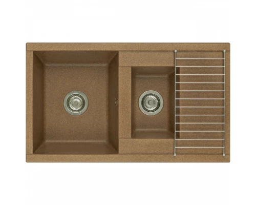 Мойка для кухни  Делия 87 870x510x218 мм, прямоуг. с крылом и доп. чашей, терракот