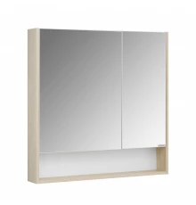 Зеркальный шкаф СКАНДИ 90, белый, дуб верона