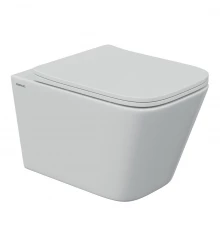 Унитаз подвесной FLOE S Rimless, сиденье дюропласт Floe S Slim SO, микролифт, быстросъем, белый, BER