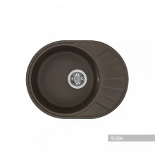 Мойка для кухни  Чезана 568x437x191 мм,круглая с крылом, кофе
