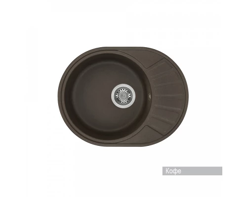 Мойка для кухни  Чезана 568x437x191 мм,круглая с крылом, кофе