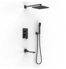 Душевой комплект NARDIS 3S, поворотный излив, черный матовый, BERGES