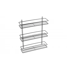 Полка прямая трехэтажная черная Fixsen FX-730B-3