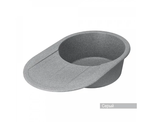 Мойка для кухни  Амира  780x500x211 мм, круглая с крылом, серый