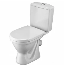 АЛЬКОР Унитаз-компакт, антивсплеск, косой выпуск, 2-х режимная арматура, сиденье дюропласт. САНТЕК 