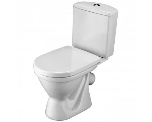 АЛЬКОР Унитаз-компакт, антивсплеск, косой выпуск, 2-х режимная арматура, сиденье дюропласт. САНТЕК 