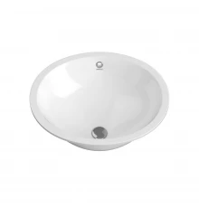 Раковина Ego Ø 56 см, встраиваемая снизу , без отверстия под смеситель, овальная, белый глянец, BERG