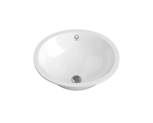 Раковина Ego Ø 56 см, встраиваемая снизу , без отверстия под смеситель, овальная, белый глянец, BERG