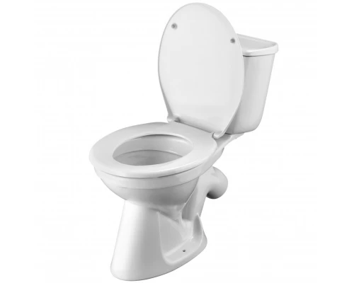 БРИЗ Унитаз-компакт, косой выпуск, 2-х режимная арматура, сиденье дюропласт. САНТЕК