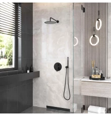 Душевой комплект VENTAS 2R BLACK, черный матовый, BERGES