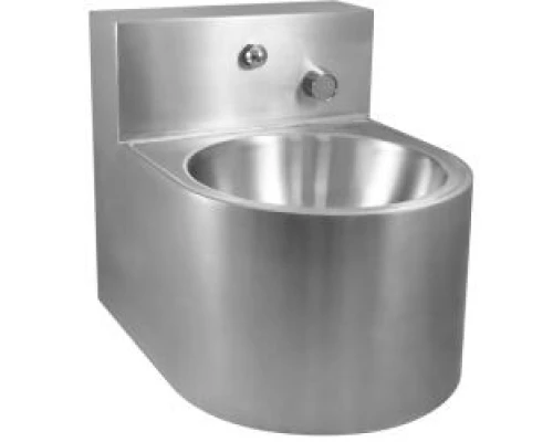 Раковина из нержавеющей стали настенная антивандальная круглая со смесителем  , шт