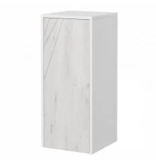 Шкаф САКУРА 35, подвесной, с корзиной, ольха наварра, белый глянец