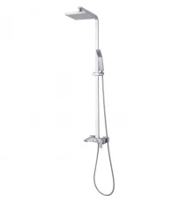 Contest Смеситель для ванны-душа, монолит.излив 155мм 'Троп.дождь', р/ОД, хром/белый, LM, LM5862CW