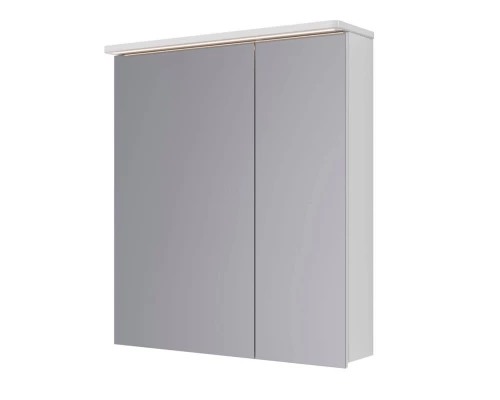 Шкаф зеркальный Lemark ZENON 70х80 см 2-х дверный, с козырьком-подсветкой, с розеткой, цвет корпуса: