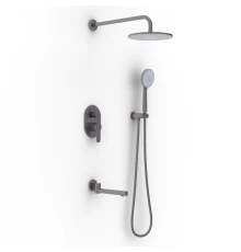 Душевой комплект NARDIS 3R, поворотный излив, оружейная сталь, BERGES