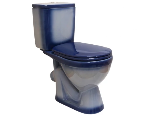 ЛИРА Унитаз-компакт наклон. вып., с арматурой, сиденьем, креплением, синий. ROSA
