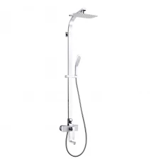 Melange Смеситель для ванны-душа, пов.излив 183мм лейка'Троп.дождь', р/ОД, хром/белый, LM, LM4962CW