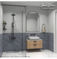 Душевая перегородка IBERICA BLANCA Mod.602 Walk In прозрачное стекло/черный 100х200см (IB602.SB.200.100)