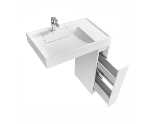 Тумба ЛОНДРИ 80 под с/маш 20, белая (под раковину РЕЙН 80)