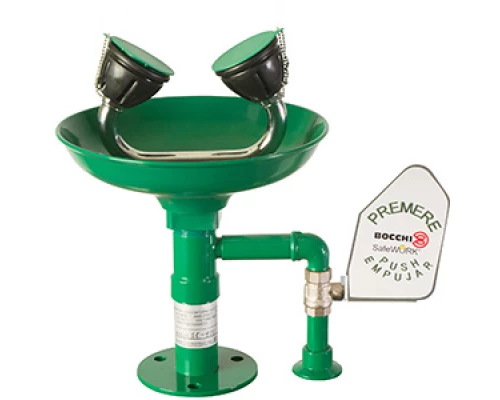 Аварийная рокавина для промывки глаз из полипропилена настольная с пусковым рычагом SC410