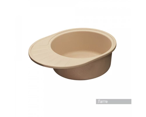 Мойка для кухни  Чезана 568x437x191 мм,круглая с крылом, латте